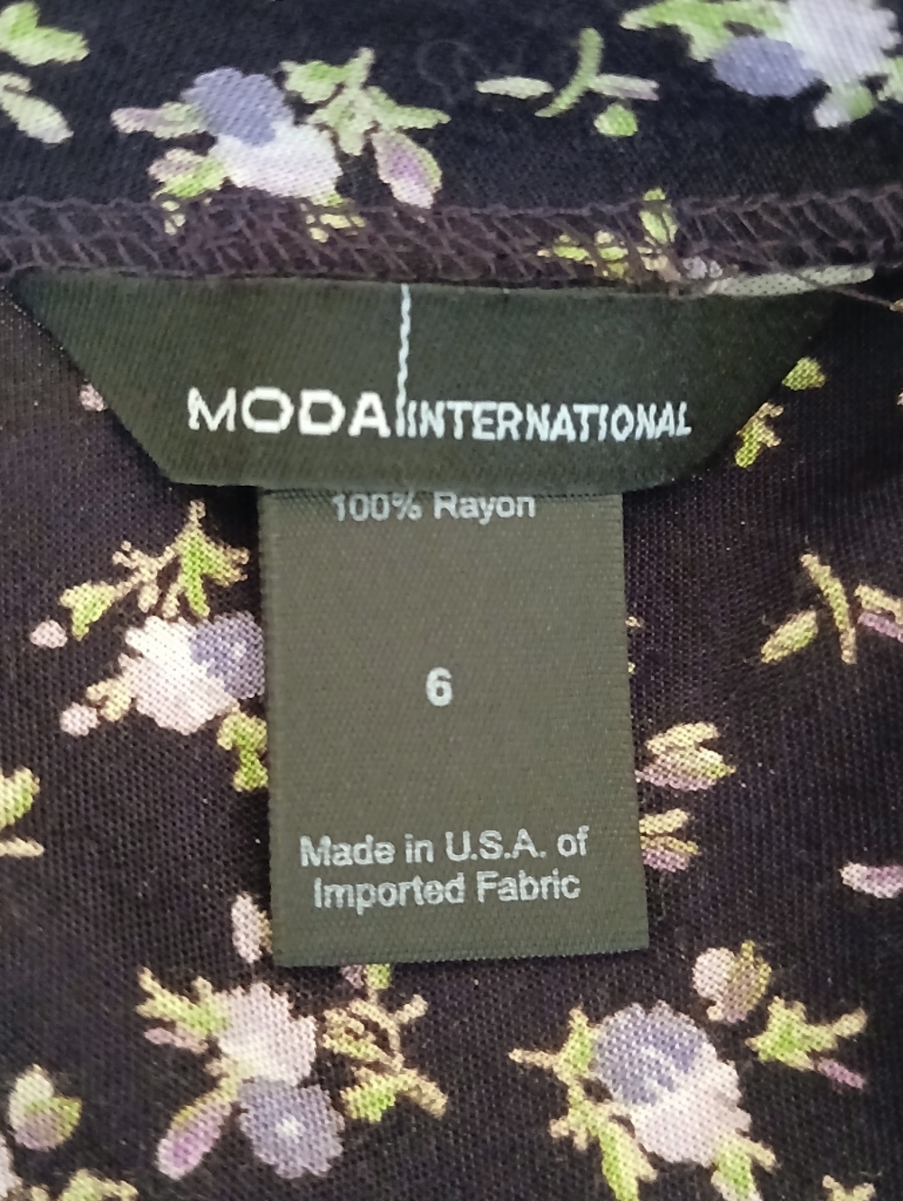 Like New Vintage 1990's Y2K MODA International Purple Floral Print Dress Size 6 - Picture 6 of 6